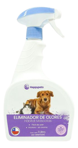 Happy Pets Eliminador De Olores De Mascotas De 1 Litro.