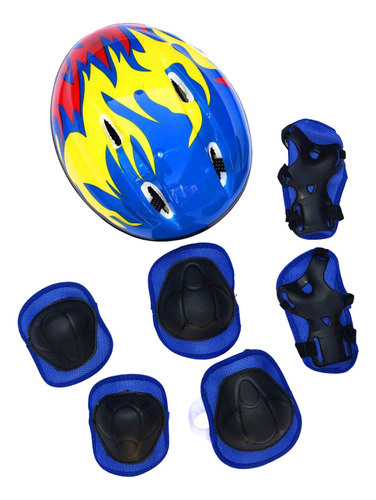 Set C De 7 Cascos Para Niños Y Niñas, Rodilleras, Coderas Y