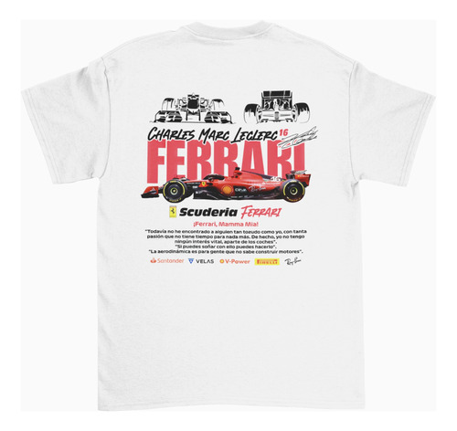 Playera Charles Leclerc Ferrari Fórmula 1 Team