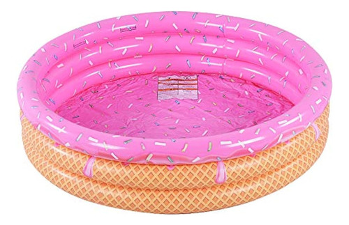 Alberca Inflable Para Niños De 114 Cm Diseño De Helado Rosa