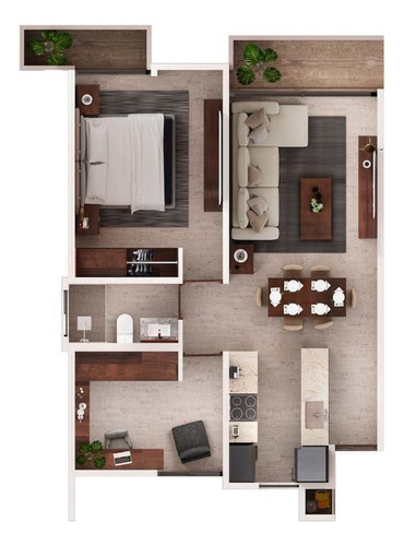 Departamento(2r1b) En Venta En Vizcaya Smart Living, Temozón