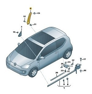 Imagem 3 de 5 de Acabamento Da Coluna De Porta Up! Esquerdo Original Vw