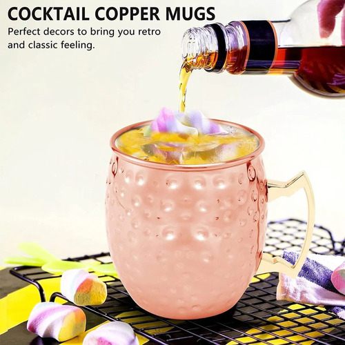 Vaso Moscow Mule De Cobre De 550 Ml, Ideal Para Camareiras D