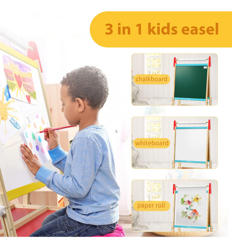 Pizarra Blanca Y Pizarra De Madera Easel Joyooss Para Niños