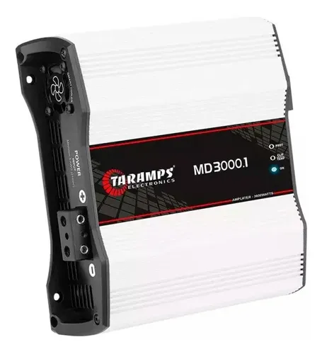 Modulo Taramps Md3000 1 Ohms Md 3000 1 Canal  3000watts 1ohms Cor Branco