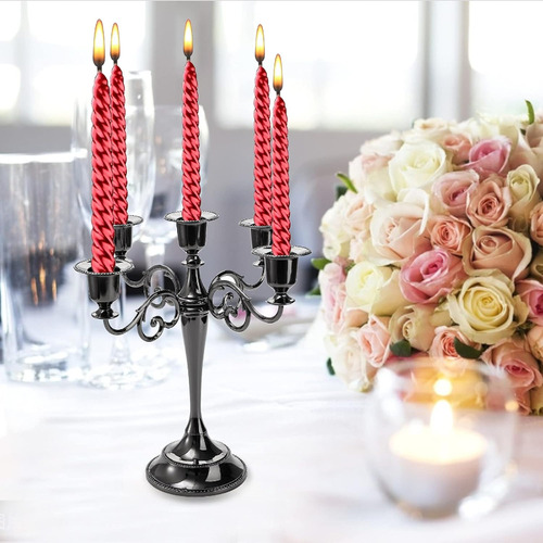 Candelabro De Metal De Cinco Brazos Para Mesa De Comedor