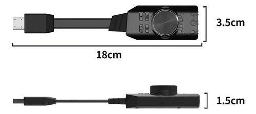 Imp-shop Tarjeta Sonido Usb 7.1 Gamer Externa 24 Bit