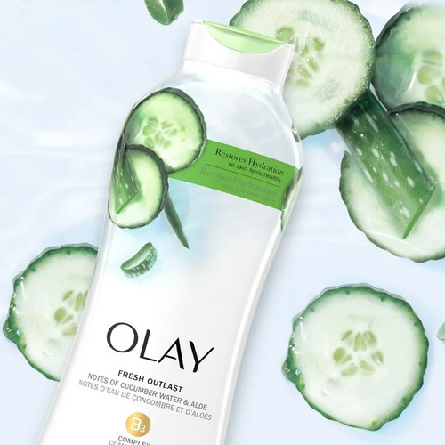 Olay Jabon Liquido Notas De Pepino Y Aloe 650ml. Body Wash