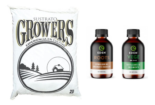 Growers Original 20 Lt. Eden Roots Vege 125ml. 