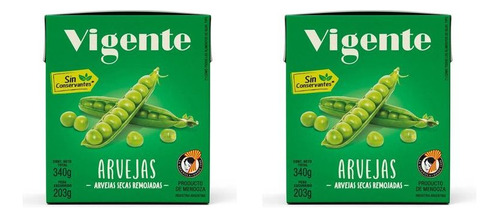 Arvejas Secas Remojadas 340gr Tetra Vigente Pack X2u