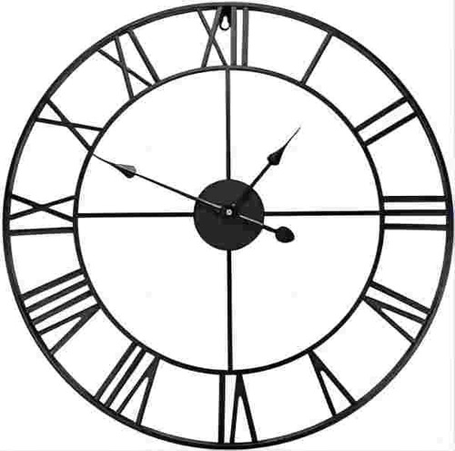 Reloj De Pared Metálico Para Grande Sala Casa Oficina 50cm