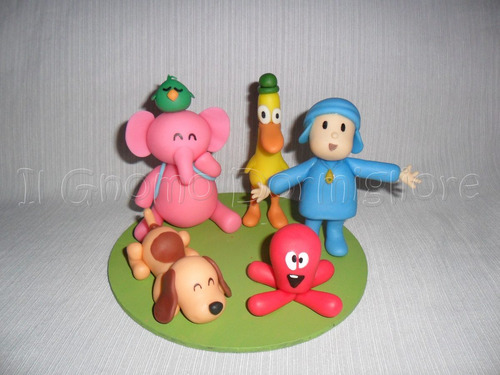 Pocoyo Y Sus Amigos Simil Adorno De Torta - Porcelana Fria
