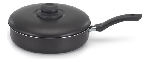 Frigideira Alta Antiaderente Com Tampa 24 Cm Cor Preta