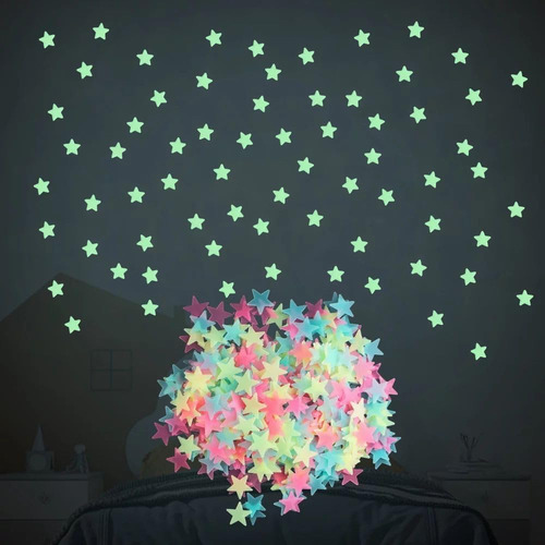 50 Pegatinas De Pared De Plástico Fluorescentes Noctilucente