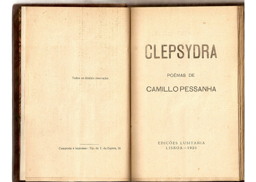 Clepsidra, de Pessanha, Camilo. Clássicos Ateliê Editorial Ateliê Editorial Ltda - EPP, capa mole em português, 2009