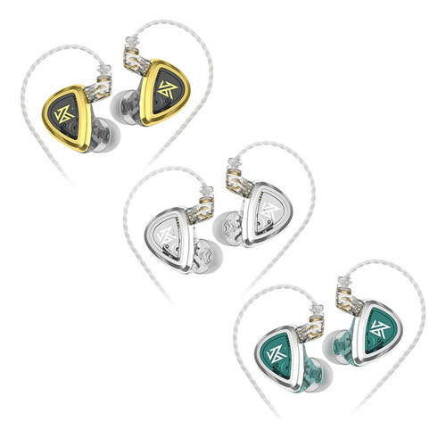 Audífonos In Ear Kz Eda (3 Pares) Con Mic Verde Dorado Plata