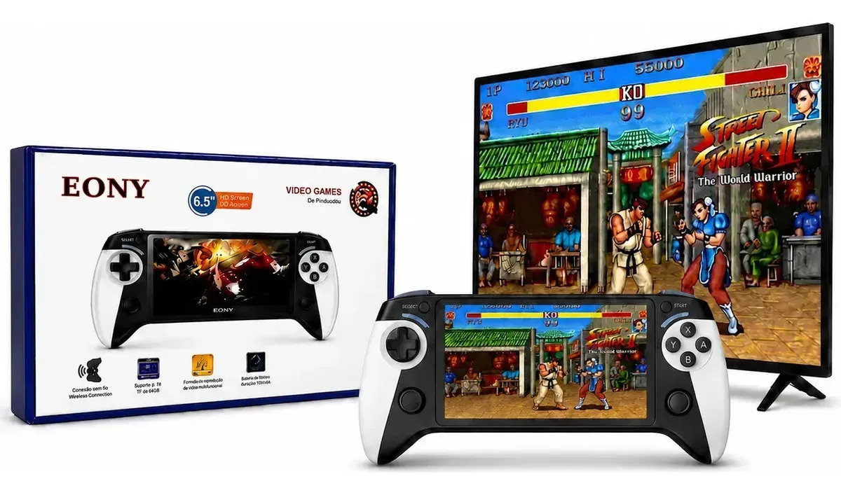 Fone Videogame Console De Mao Retro X9 Portatil Jogos Branco