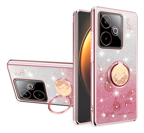 Funda Con Diseño De Flores Brillantes Para Huawei Nova 7i/8i/9/9 Pro/7 Pro/8 Se Con Soporte, A Prueba De Golpes