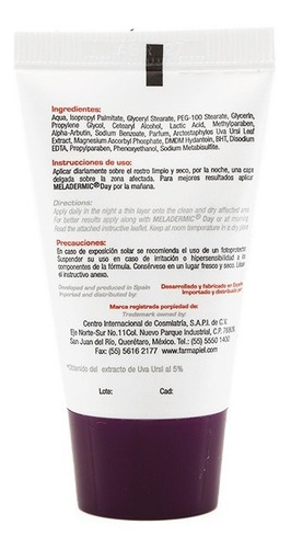 Imagen 6 de 7 de Crema Aclaradora Despigmentante Meladermic Noche 25gr