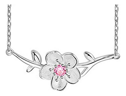 Looyar S925 plata Rama Flores De Cerezo Arete Collar Anillo 