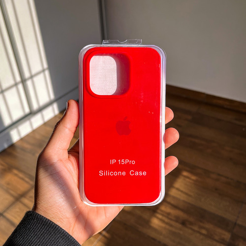 Funda Silicona Iphone 15 Pro Silicone Case Rojo Lisa