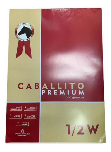 Block Caballito Premium 1/2 70por50cm 180 Grs Pack Por 5