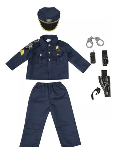 Traje De Rendimiento Uniforme De Policía Cos Para Niños