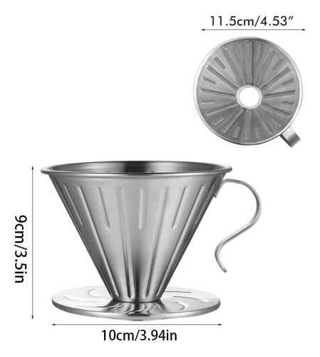 Gotero Reutilizable Para Filtro De Café De Acero Inoxidable