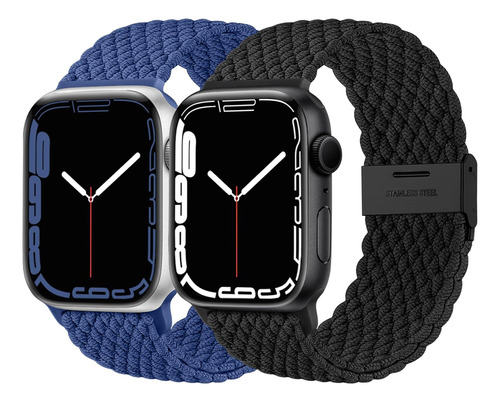 2 Pack Stretchy Solo Loop Compatible With Apple Watch Band 3