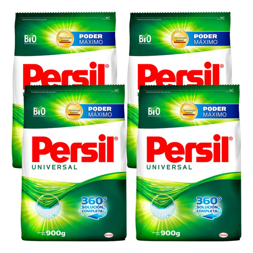 4 Pack Persil Detergente En Polvo Ropa 900 Grs