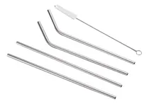 Comprar Set De 4 Sorbetes Inoxidables Más Cepillo De Limpieza Color Plateado