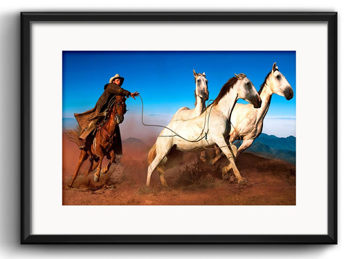 Quadro Cowboy Cavalos Country Animal Arte Decoracao Paspatur