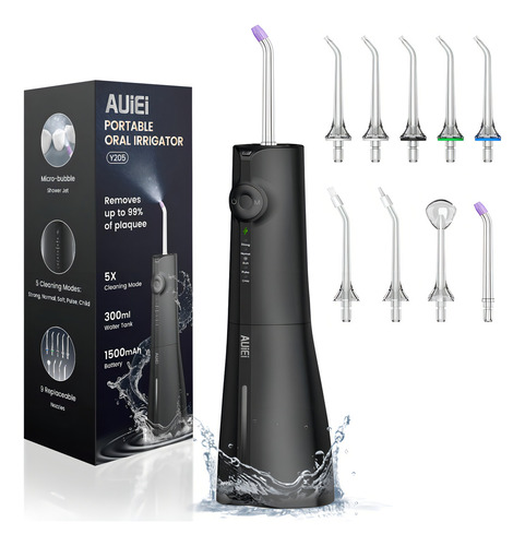 Auiei Flosser De Agua Para Dientes De Pico: 9 Puntas De Cho. Color Blanco