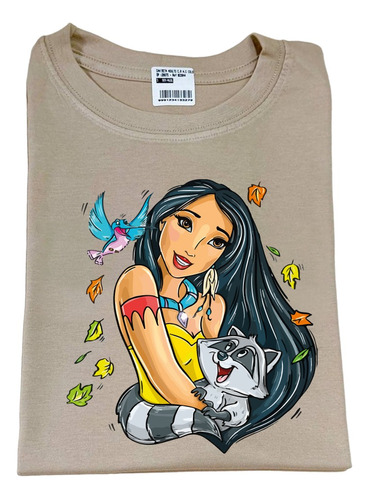 Camiseta Estampada Pocahontas Animada Disney