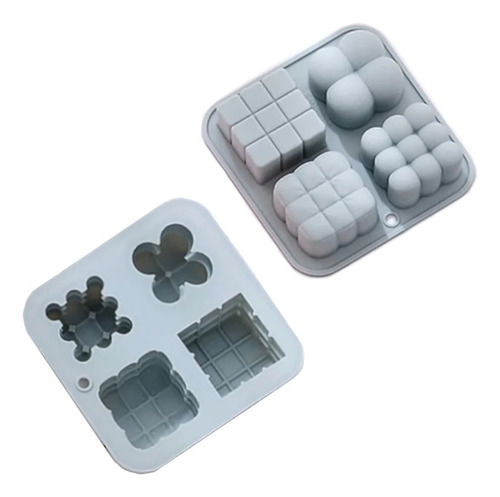 Molde Silicon Cubos Para Pasteles Jabón Vela Chocolate Dulce Color Gris