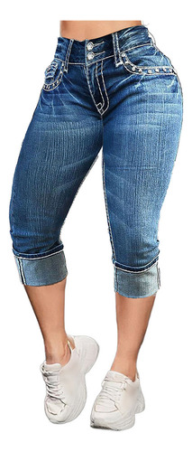 Flamingals Vaqueros Capri De Tiro Bajo Y Gran Elasticidad
