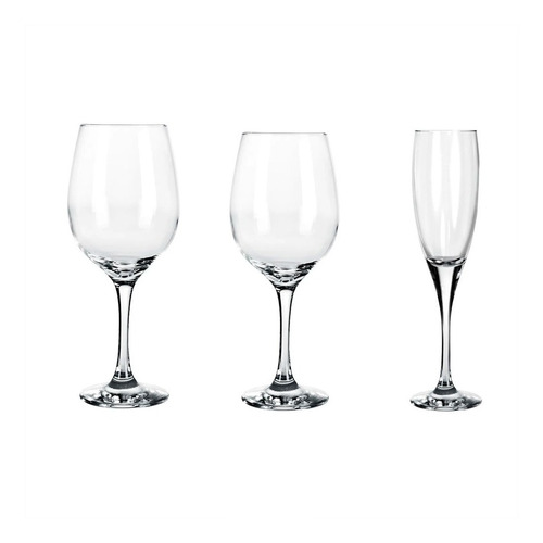 Set X6 Copas Agua Vino Champaña Barone Vidrio Nadir 