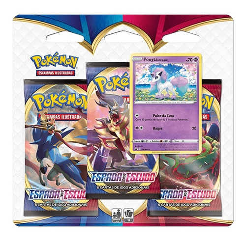 Imagem 1 de 2 de Card Game Pokémon Tcg Espada Escudo Blister Triplo Ponyta