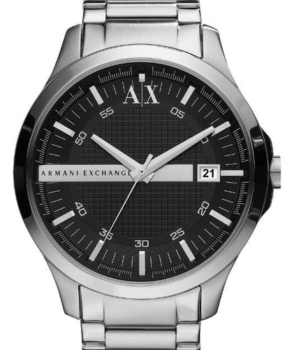Relogio Armani Exchange Prata Fundo Preto