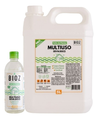 Multiuso Bioz Green Kit 2 Itens Fragrâncias 470ml + Refil 5l