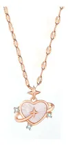 Comprar Collar Plata S925 Colgante Corazón Nácar Circón En Oro Rosa