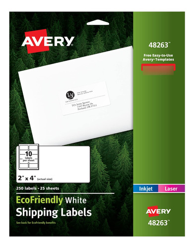 Avery Ecofriendly Etiqueta Correo Para Impresora Laser Tinta