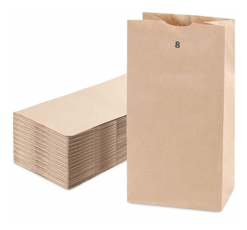 Bolsas De Papel 200 Paquetes Kraft 12.0 X 6.0 X 4.0 in,  Bqb