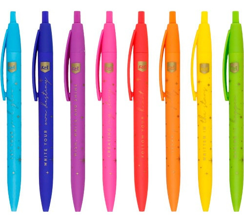 Bolígrafos 8pz Kiut Escritura Ultra Suave Colores Surtidos