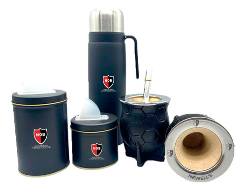  Set Termo, Yerbera, Azucarera Y Mate Camionero Newell's