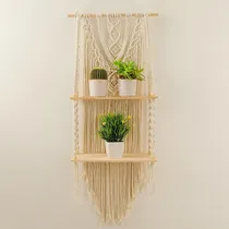 Comprar Estante Colgante De Pared De Macramé - Estantes Colgantes De