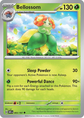 Cartas Pokemon Bellossom 003/197 Obsidian Flames Obf