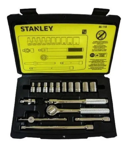 Jgo Dado 1/4 Hexagonal 5/32 - 1/2 . 17 Pzas Stanley 86-118