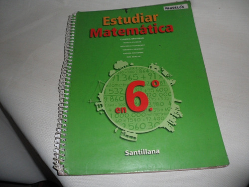 Libro Estudiar Matemática 6 Egb2 Santillana Ed. 2006