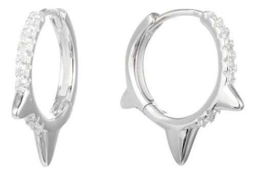 Aros Aritos Huggies Spike Hoop 16mm Plata 925 Argollita Púas